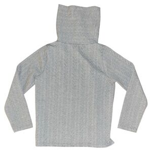 J. Crew Cable-knit Gray Quilted Cowl neck Top